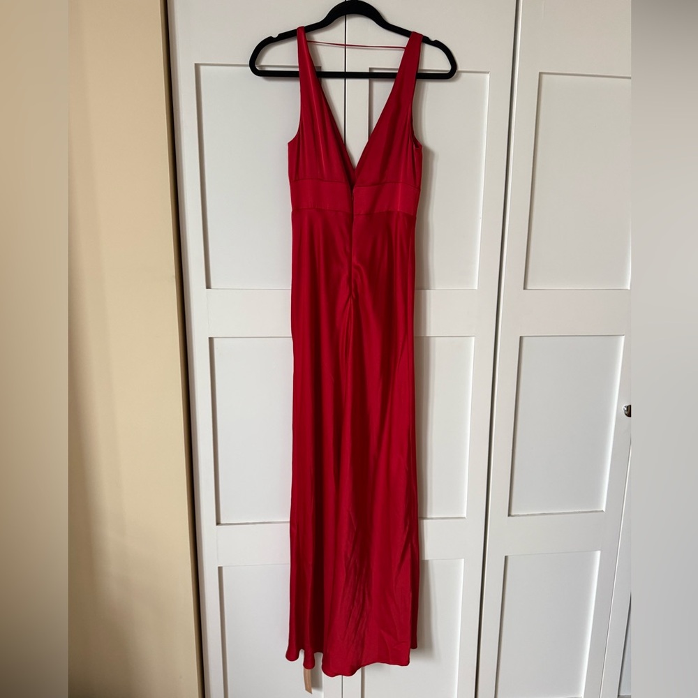 NWT Elaina Satin Dress in Lipstick - Picture 5 of 7